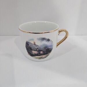 Thomas Kinkade "Moonlight Cottage"  scene w/gold rim/handle 8oz. Mug VTG
